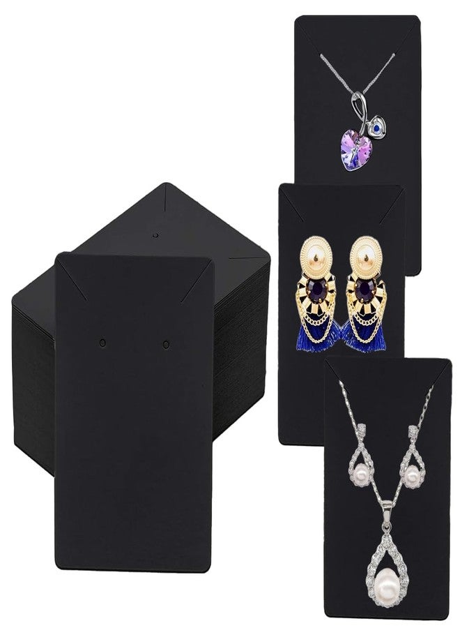Festiko® Jewellery Display Cards (Black, 3.5x2.5 inches, Pack of 500 Pcs), Jewellery Tags for Earring & Necklace, Rectangle Display Cards For Ornaments - Image 1